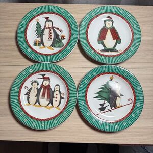 Vintage 1998 Sakura Debbie Mumm Penguins Salad/Dessert Plates -‎ Set of 4